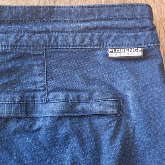 Florence Marine X Shorts Mens 32 Navy Blue Drawstring Ripstop Pocket Athletic - Picture 5 of 11